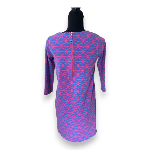 Vineyard Vines Girls Long-Sleeve Dress Size Large (14) Pink Blue Gold Hardware - Picture 2 of 3